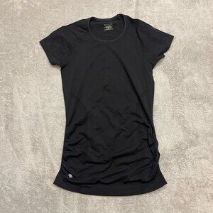 Athleta Women’s Speed light Ruched Black Short Sleeve Workout Tee - Size XS